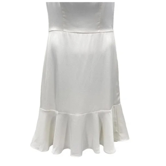 Hayley Paige Occasion NWT Ivory Spaghetti Strap Midi Dress Ruffle 52100 - Picture 4 of 5